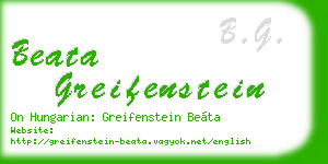 beata greifenstein business card